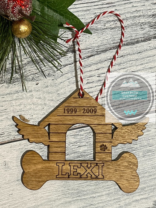 Dog Memorial Ornament, Pet Keepsake, Angel Wings