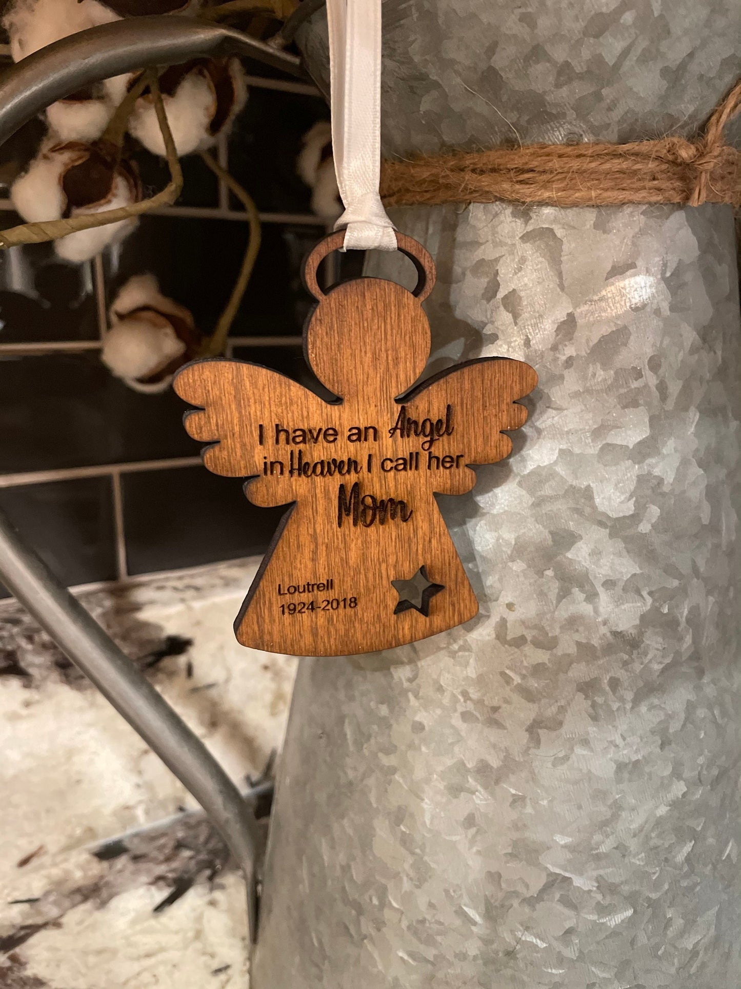 Hanging Memorial Angel, Angel Ornament, Angel, Mom, Dad, Sister, Brother, memorial personalized ornament