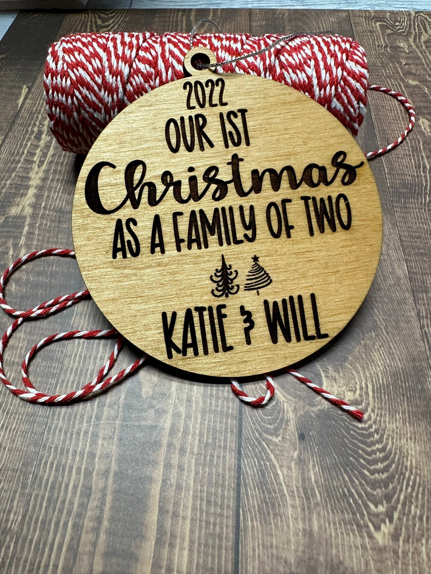1st Christmas as family, 2025, New Baby, Newly Wed, Adopted, Personalized Ornament, Growing Family, Stocking Stuffer Gift under 10