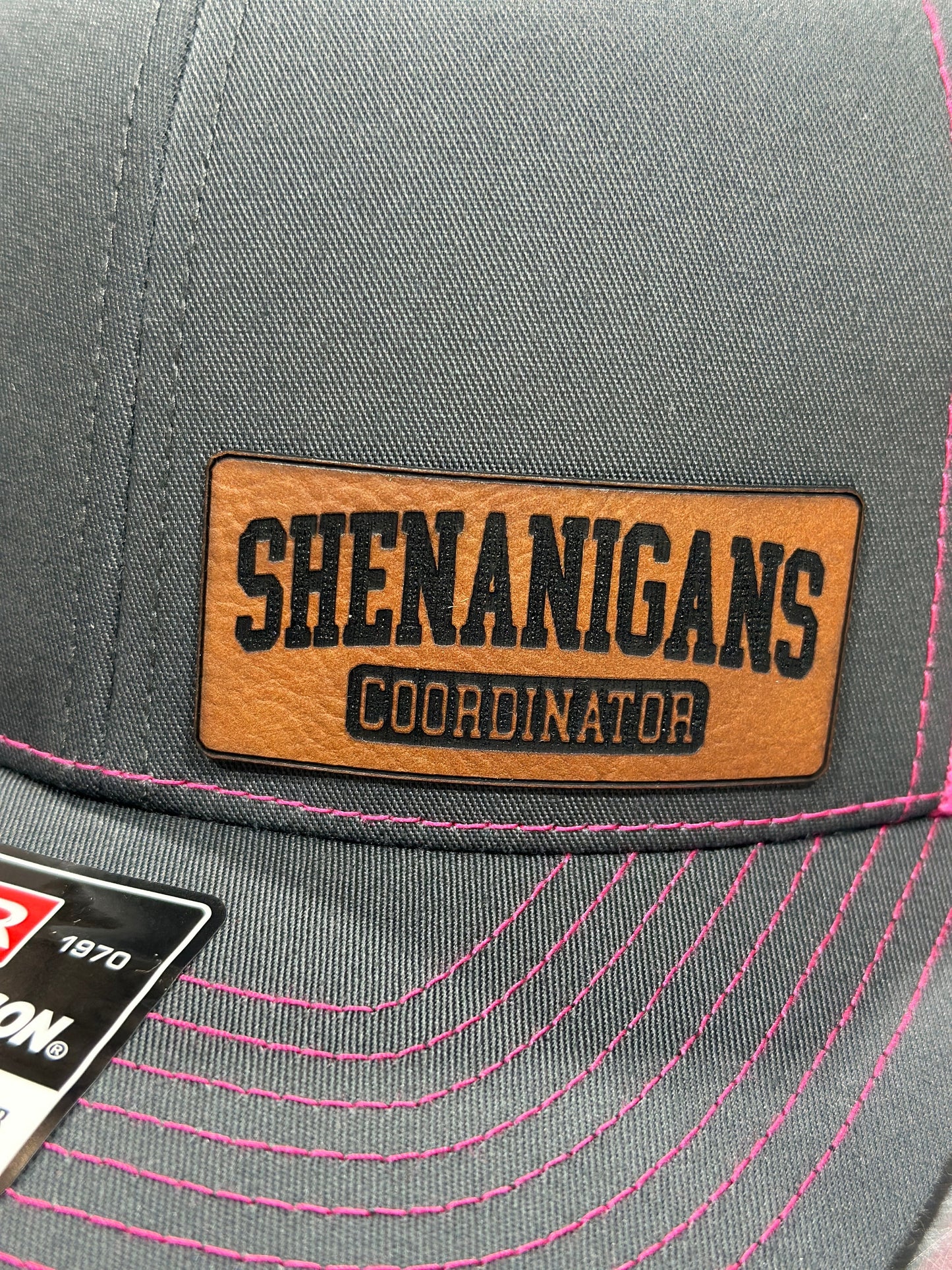 Shenanigans Coordinator , leatherette patch hat,