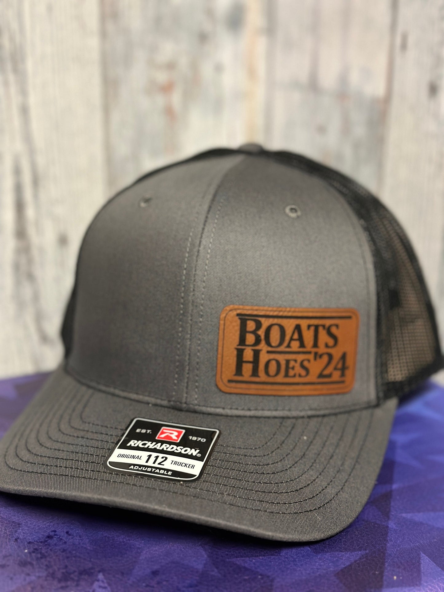 Boats Hoes, 2024, leatherette patch hat, American, Funny Hat, Election 24, Richardson112