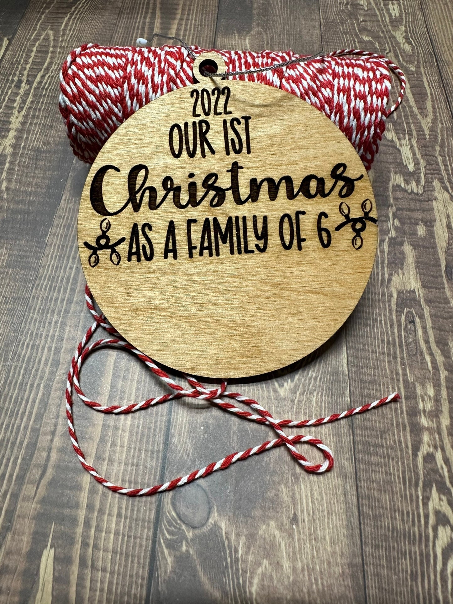1st Christmas as family, 2025, New Baby, Newly Wed, Adopted, Personalized Ornament, Growing Family, Stocking Stuffer Gift under 10