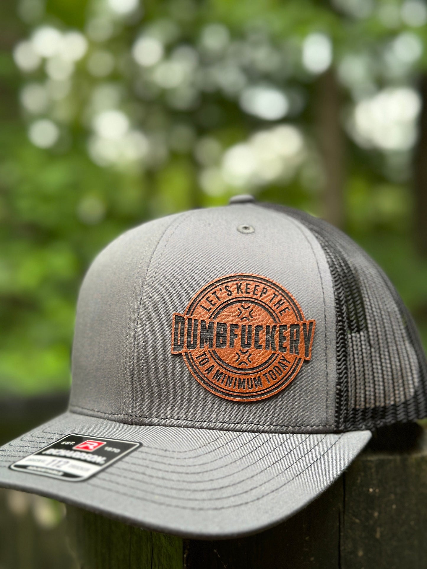 DumbFu**ery, leatherette patch hat