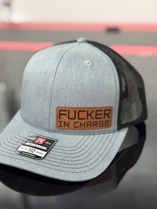 F’er in charge, leatherette patch hat, American, Richardson112