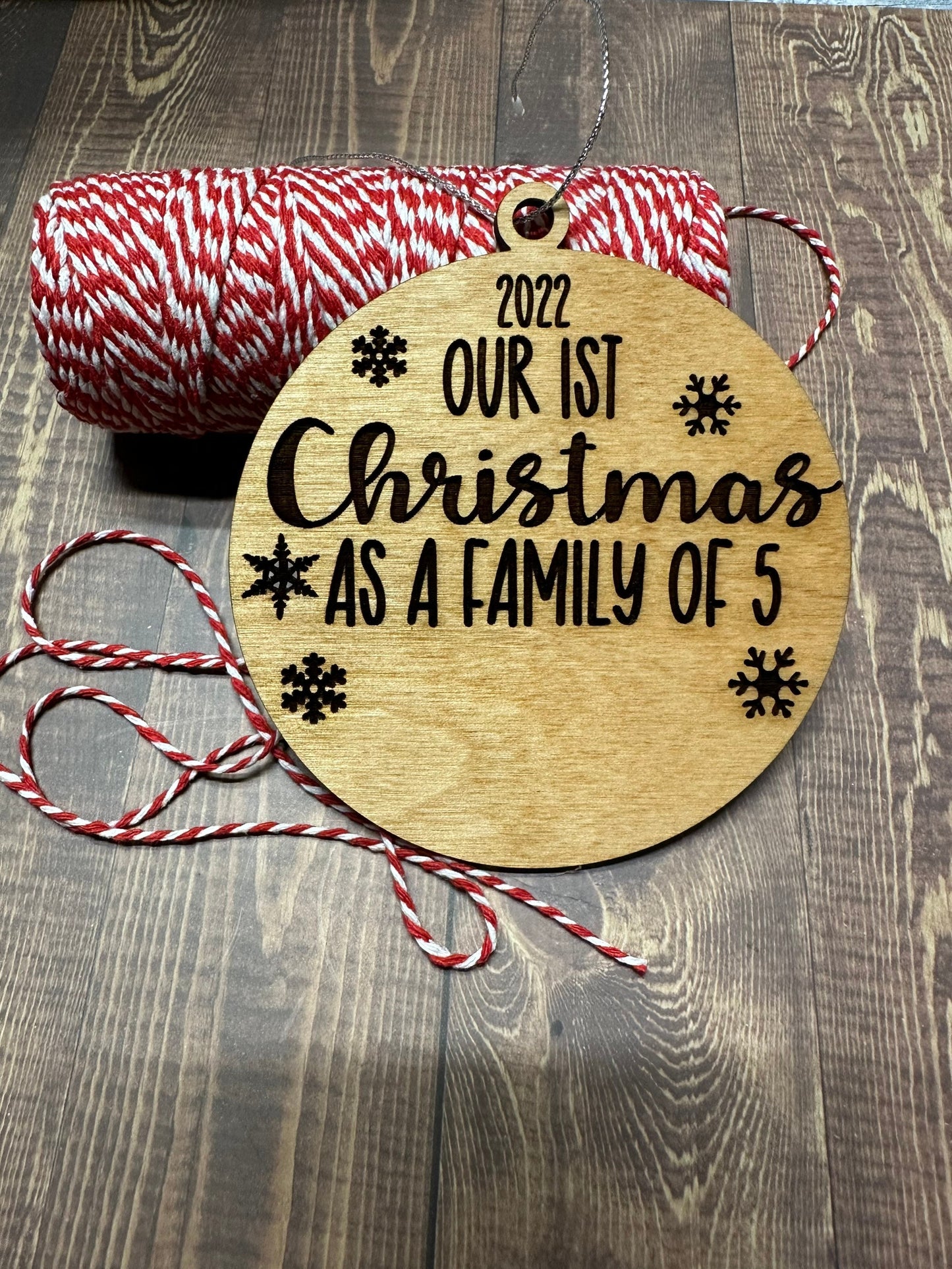 1st Christmas as family, 2025, New Baby, Newly Wed, Adopted, Personalized Ornament, Growing Family, Stocking Stuffer Gift under 10