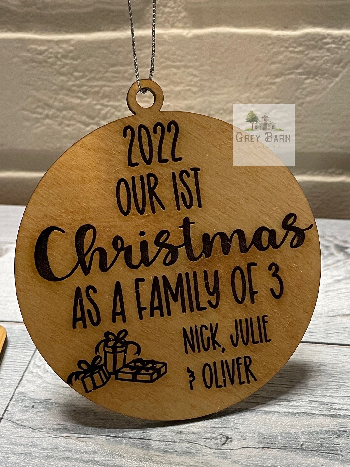 1st Christmas as family, 2025, New Baby, Newly Wed, Adopted, Personalized Ornament, Growing Family, Stocking Stuffer Gift under 10