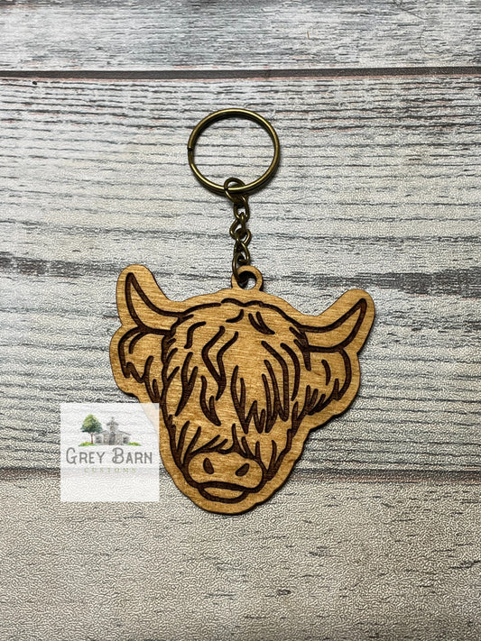 Highland cow keychain