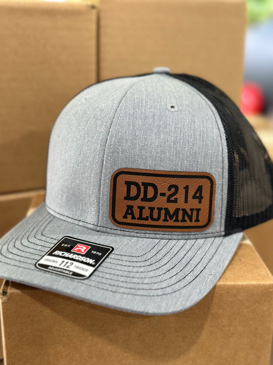 Veteran, DD214, Alumni, Military, leatherette patch hat