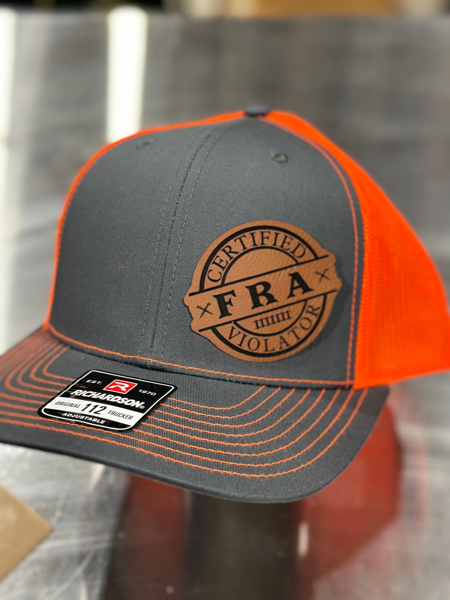 FRA, Certified FRA violator, Railroad, rail life , leatherette patch hat