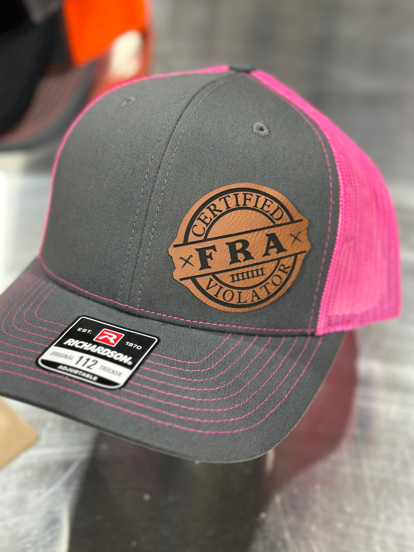 FRA, Certified FRA violator, Railroad, rail life , leatherette patch hat