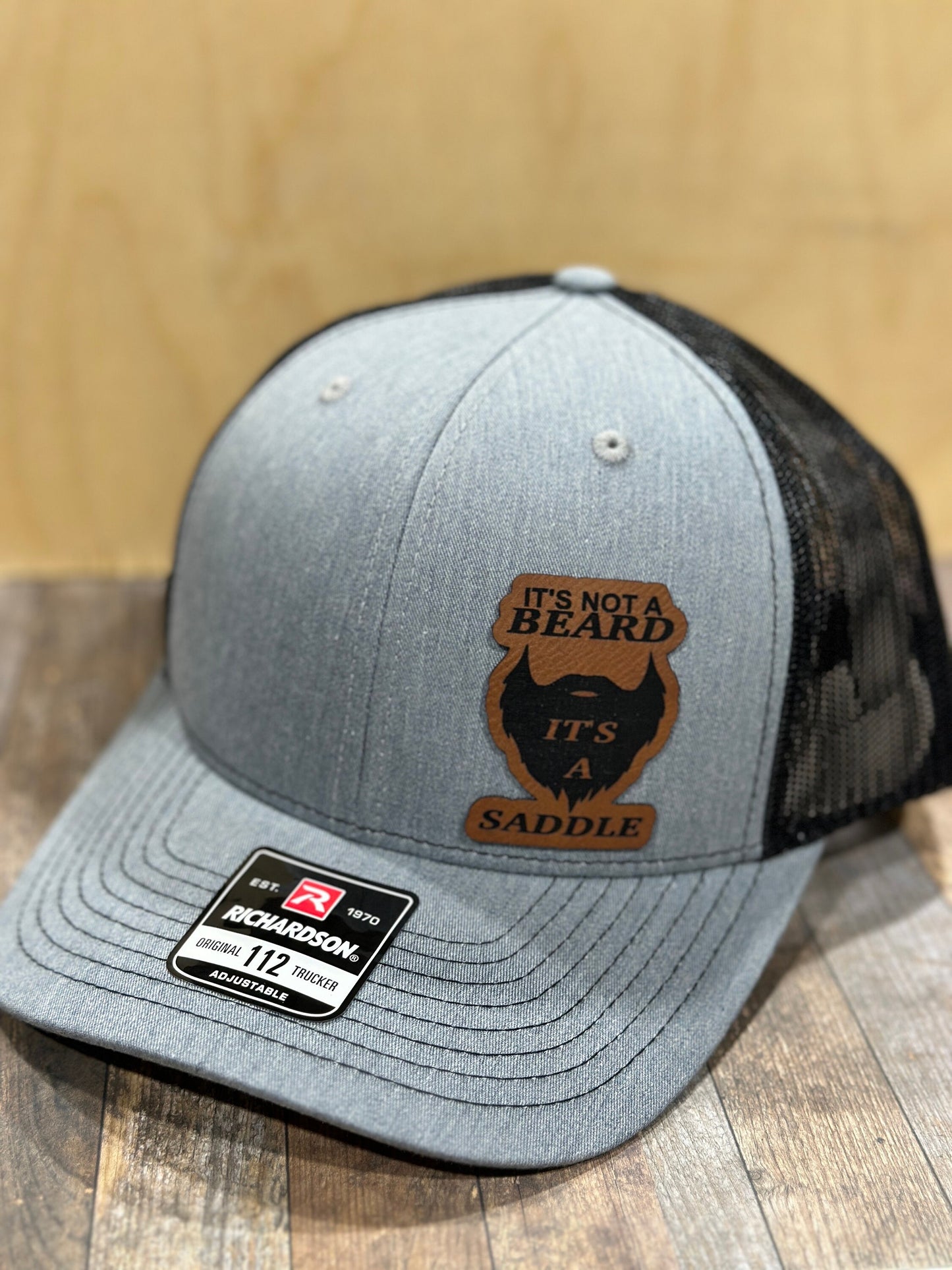 It’s not a beard, it’s a saddle , leatherette patch hat,