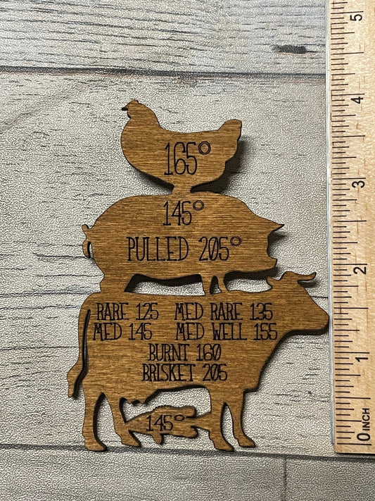 Meat Temperature magnet, smoker magnet, Traeger, birthday, grill magnet, pit boss, bbq magnet, gifts for men, stocking stuffer, Christmas