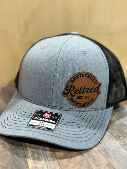 Retired, leatherette patch hat