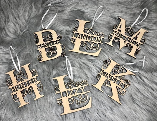Custom monogram Christmas ornaments