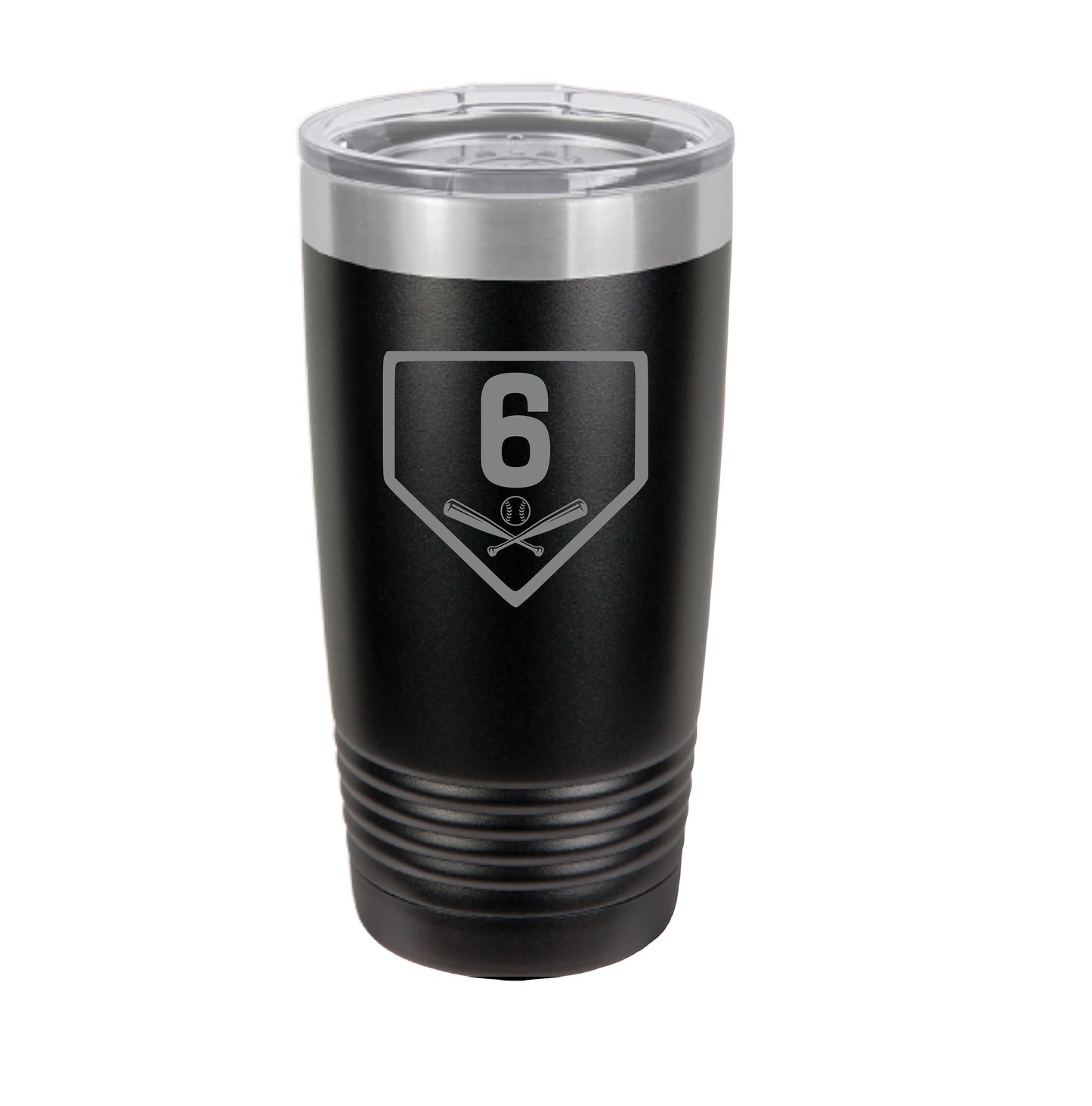 Baseball, Softball, personalized 20 oz black engraved tumbler