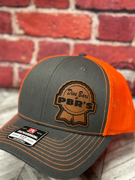 Dive bars & PBR hat, blue ribbon hat, drinking hat