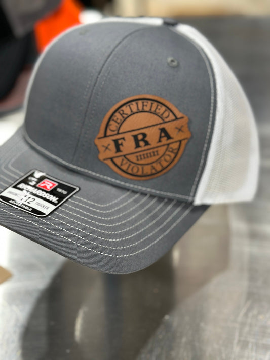 FRA, Certified FRA violator, Railroad, rail life , leatherette patch hat