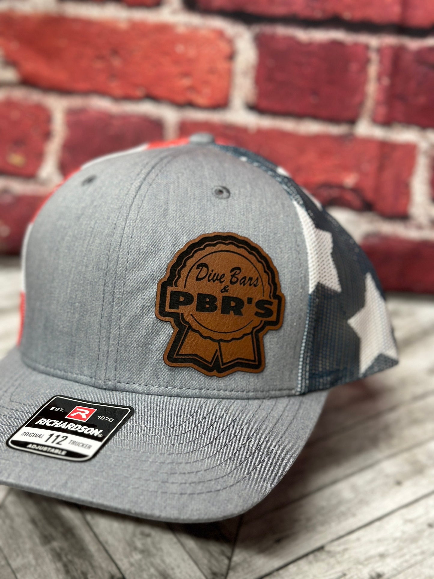 Dive bars & PBR hat, blue ribbon hat, drinking hat