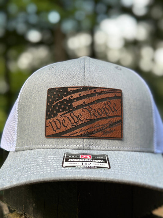 We the people hat, American flag, leatherette patch hat, Richardson 112