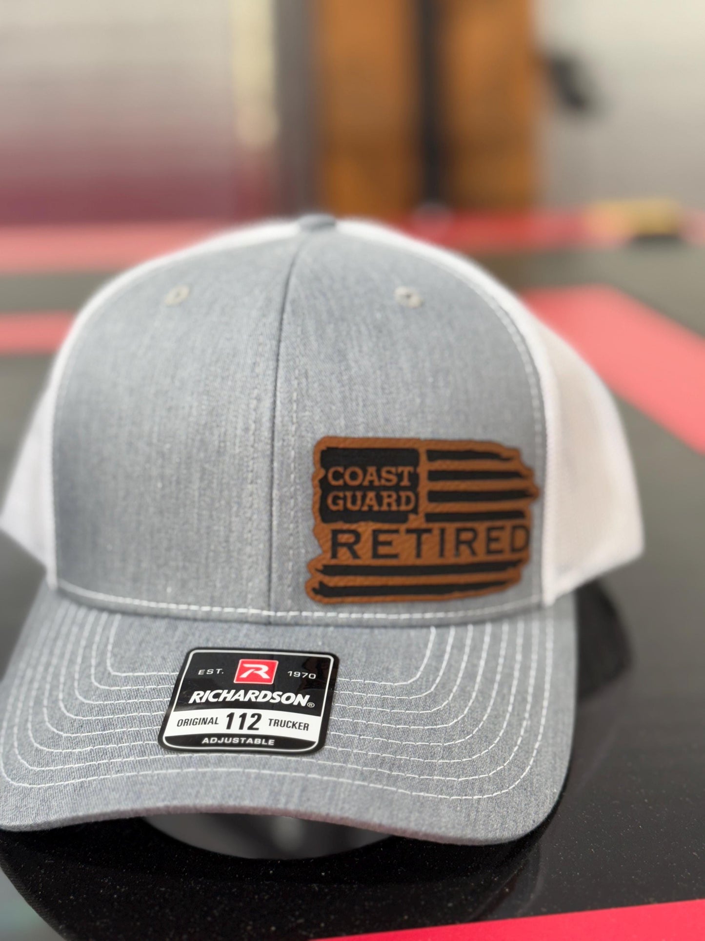Retired, leatherette patch hat, American, Richardson 112, Army, Navy, USMC, USAF, Coast Guard