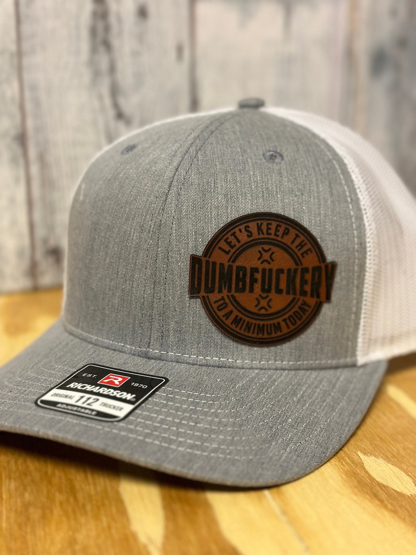 DumbFu**ery, leatherette patch hat