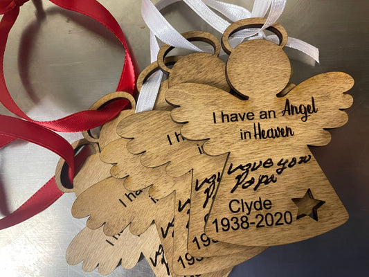 Hanging Memorial Angel, Angel Ornament, Angel, Mom, Dad, Sister, Brother, memorial personalized ornament