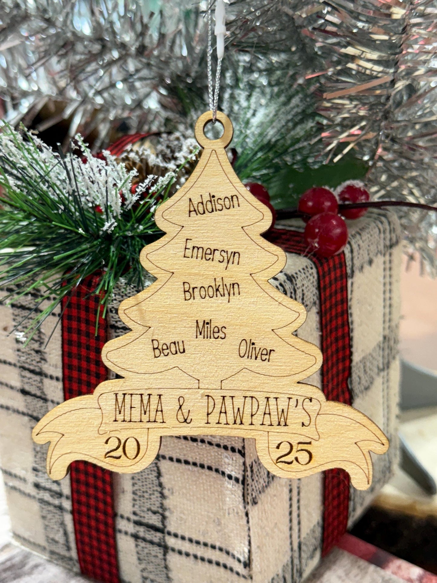 Family Christmas Ornament, Grandparents Christmas Ornament, Personalized Ornament, 2025