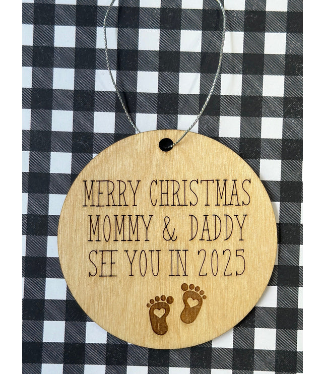 New Parents Ornament, new mommy, new daddy, 2025 baby, New baby Christmas ornament, parents to be, twins, grandparents, Rainbow Baby