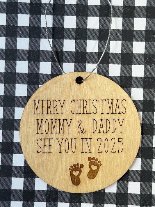 New Parents Ornament, new mommy, new daddy, 2025 baby, New baby Christmas ornament, parents to be, twins, grandparents, Rainbow Baby