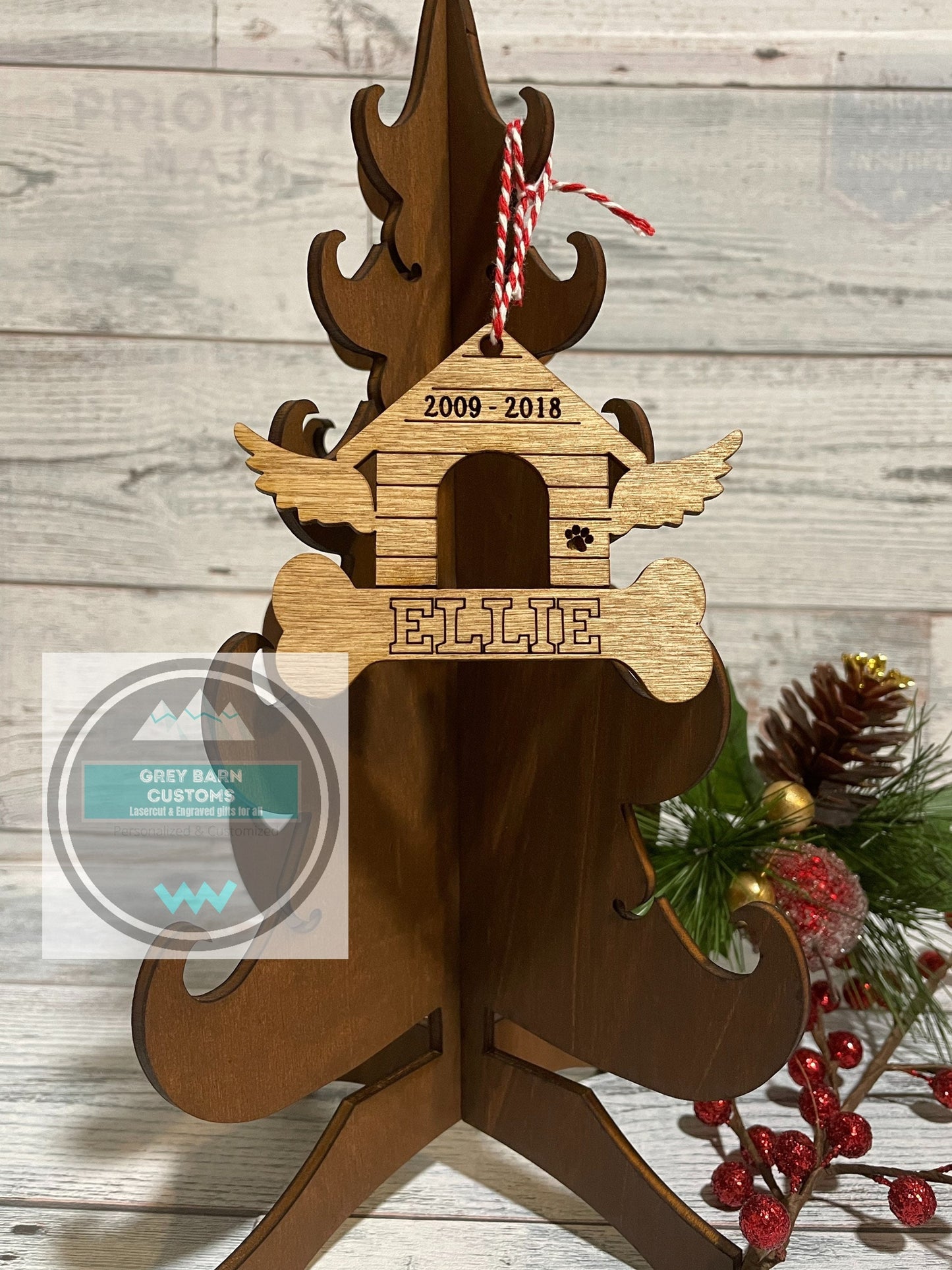 Dog Memorial Ornament, Pet Keepsake, Angel Wings