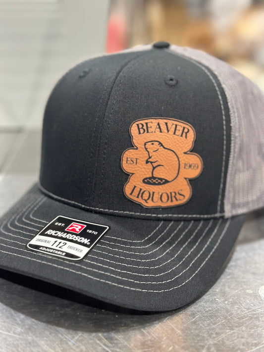 Beaver Liquor , leatherette patch hat,