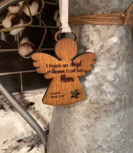 Hanging Memorial Angel, Angel Ornament, Angel, Mom, Dad, Sister, Brother, memorial personalized ornament