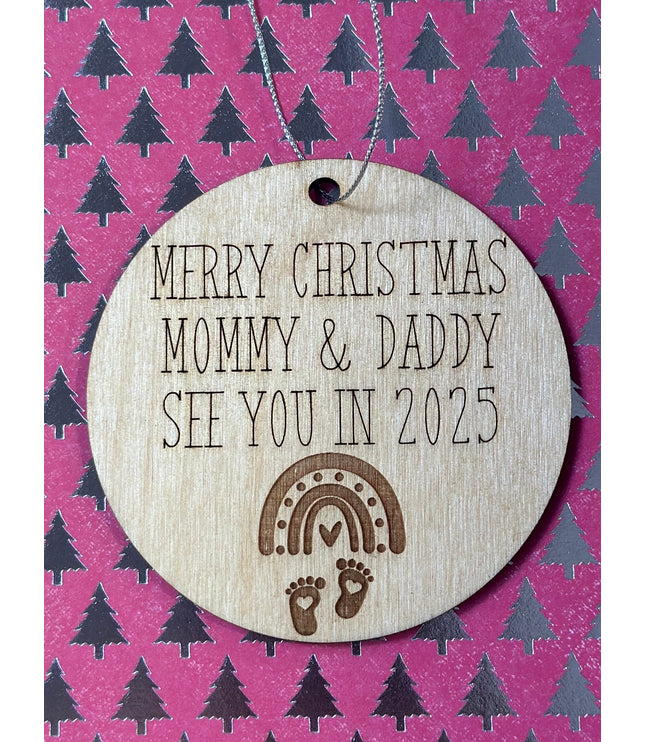 New Parents Ornament, new mommy, new daddy, 2025 baby, New baby Christmas ornament, parents to be, twins, grandparents, Rainbow Baby