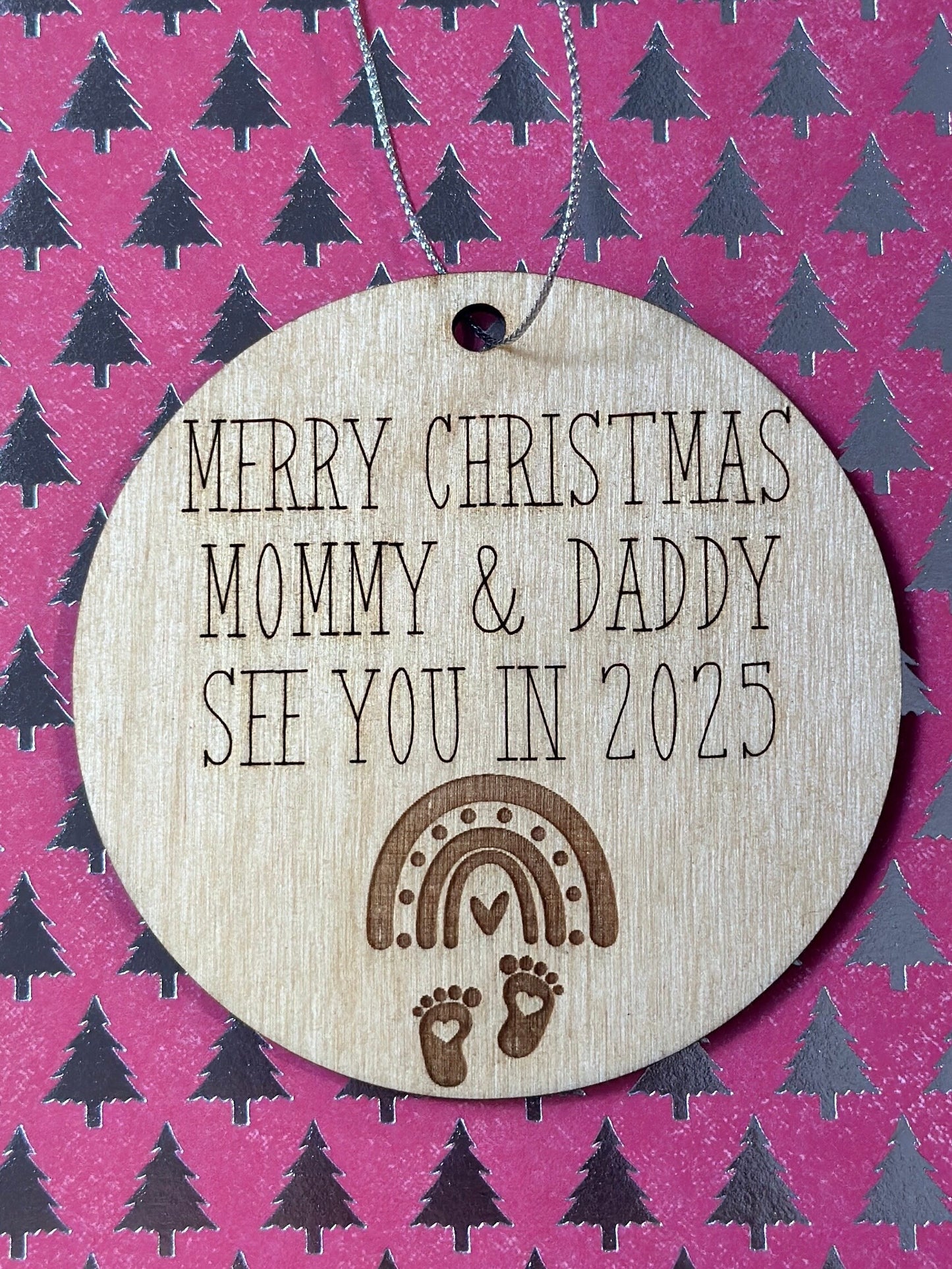 New Parents Ornament, new mommy, new daddy, 2025 baby, New baby Christmas ornament, parents to be, twins, grandparents, Rainbow Baby