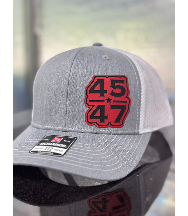 Trump, 45 47, Red patch , leatherette patch hat