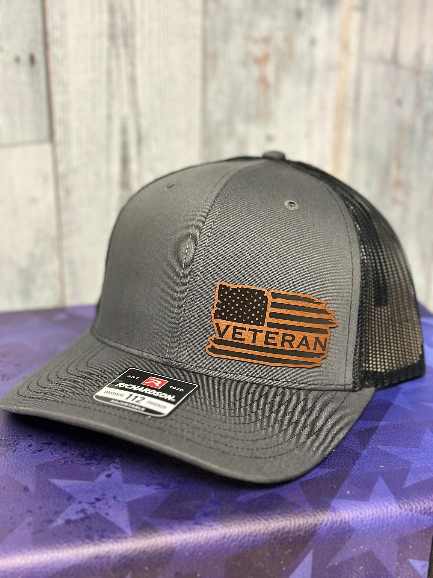 Veteran, leatherette patch hat, American, Richardson112