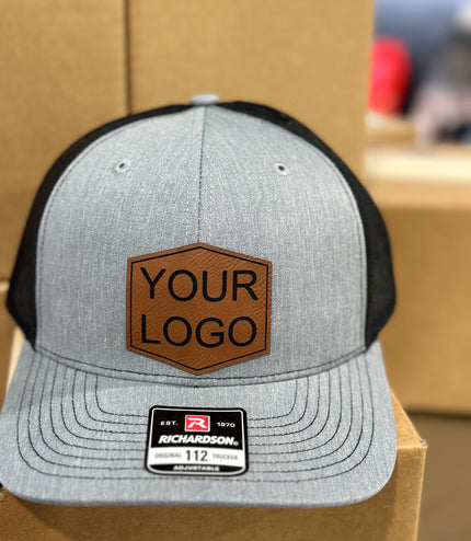 Custom hat, Custom logo, custom wording, leatherette patch hat