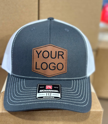 Custom hat, Custom logo, custom wording, leatherette patch hat