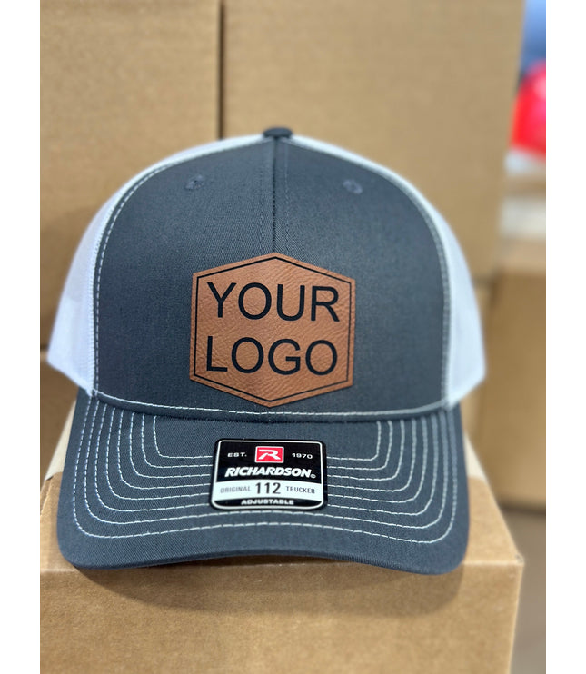 Custom hat, Custom logo, custom wording, leatherette patch hat