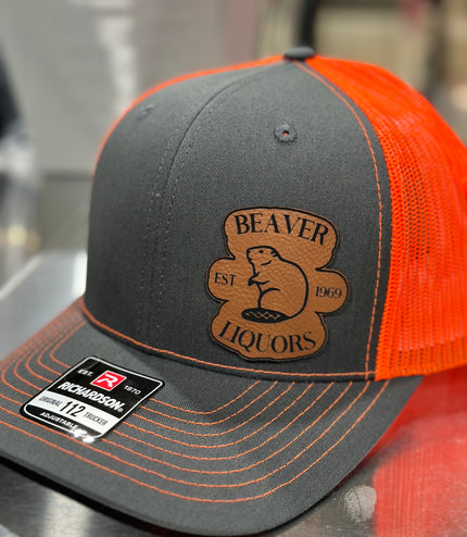 Beaver Liquor , leatherette patch hat,