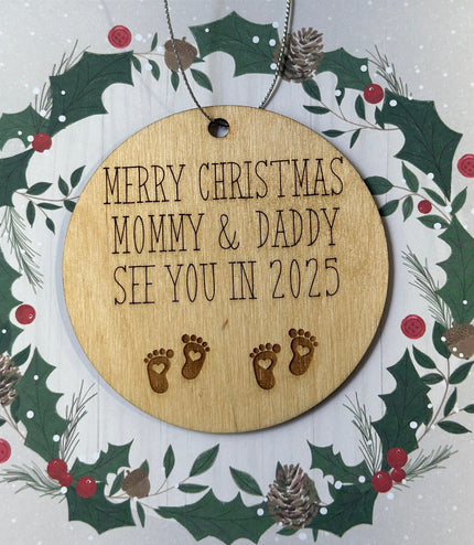 New Parents Ornament, new mommy, new daddy, 2025 baby, New baby Christmas ornament, parents to be, twins, grandparents, Rainbow Baby