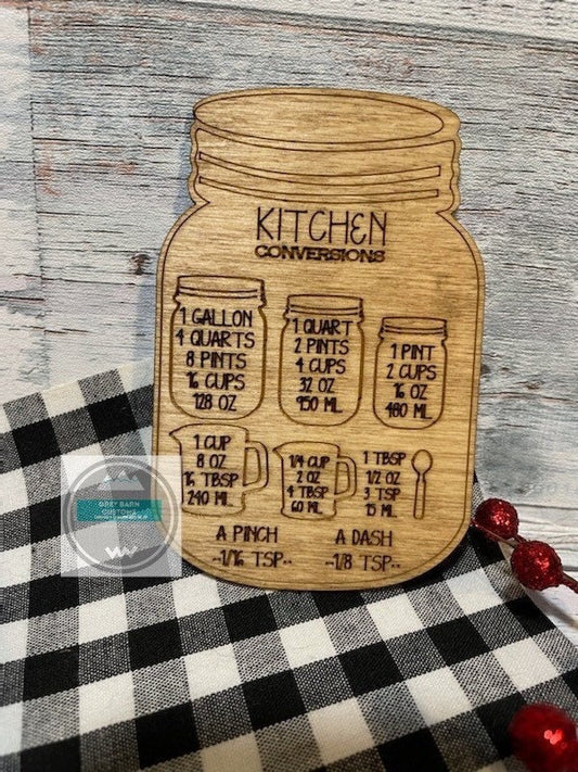 Kitchen Conversion Magnet, kitchen conversions, cooking conversions, kitchen magnet, housewarming gift, new home, stocking stuffer