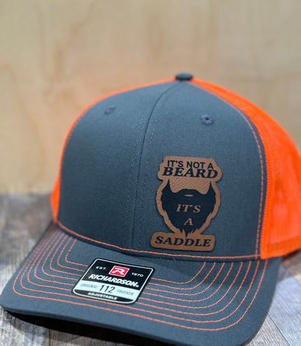 It’s not a beard, it’s a saddle , leatherette patch hat,
