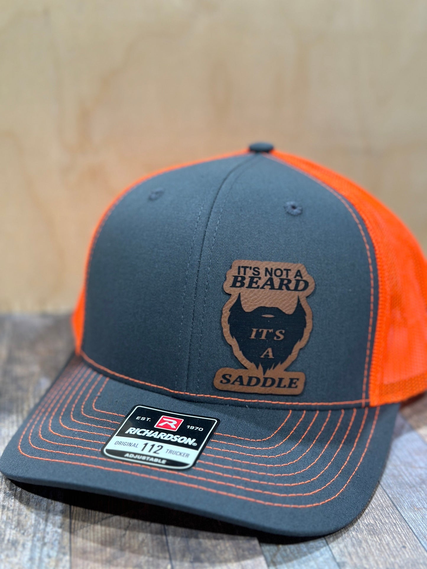 It’s not a beard, it’s a saddle , leatherette patch hat,