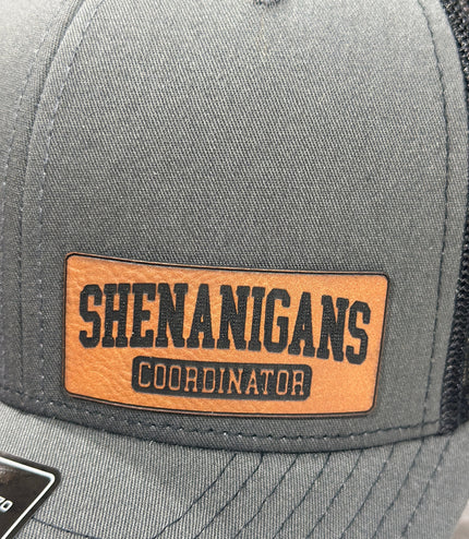 Shenanigans Coordinator , leatherette patch hat,