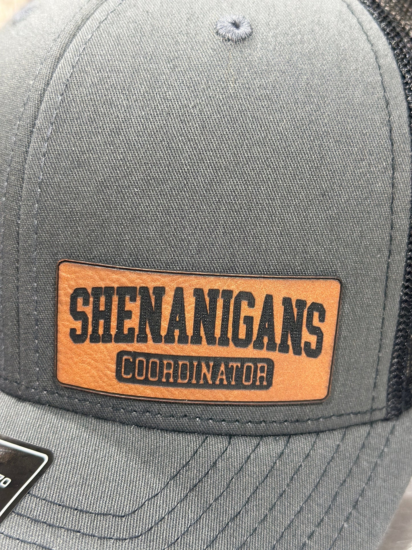 Shenanigans Coordinator , leatherette patch hat,