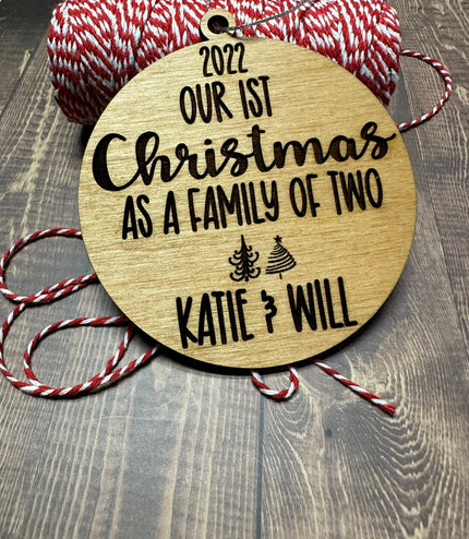 1st Christmas as family, 2025, New Baby, Newly Wed, Adopted, Personalized Ornament, Growing Family, Stocking Stuffer Gift under 10