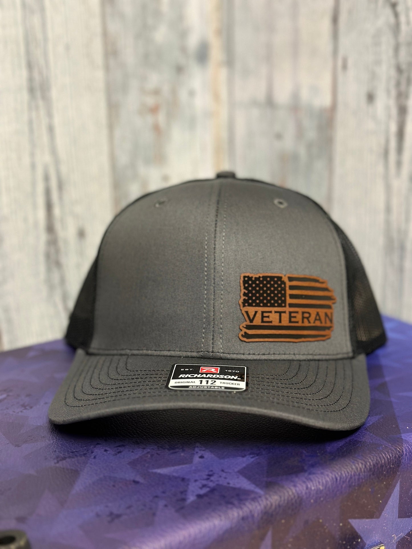 Veteran, leatherette patch hat, American, Richardson112