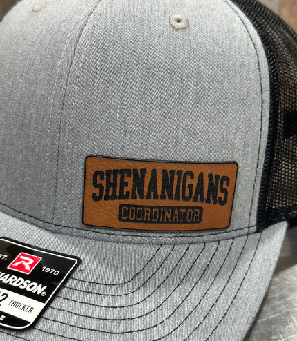 Shenanigans Coordinator , leatherette patch hat,