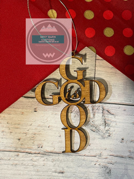 God is Good ornament, Christmas ornament, rearview mirror hanger, charm,  biblical ornament, Church, GOD